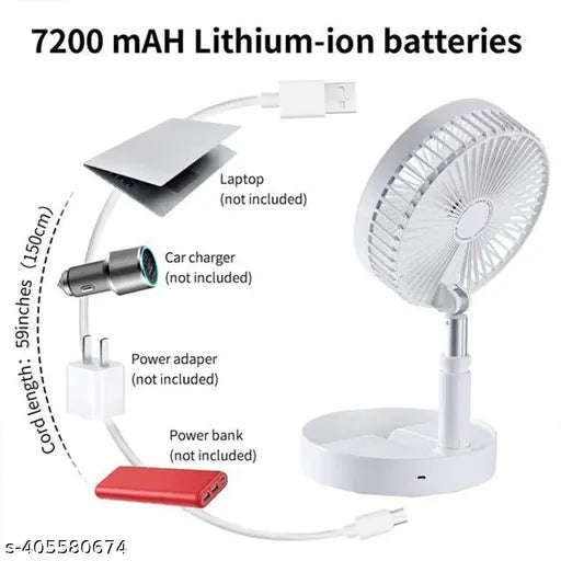 USB Rechargeable Adjustable Desk Fan