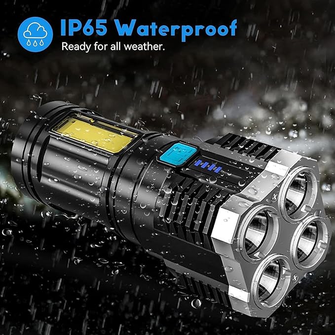 4-in-1 Rechargeable LED Torch Flashlight