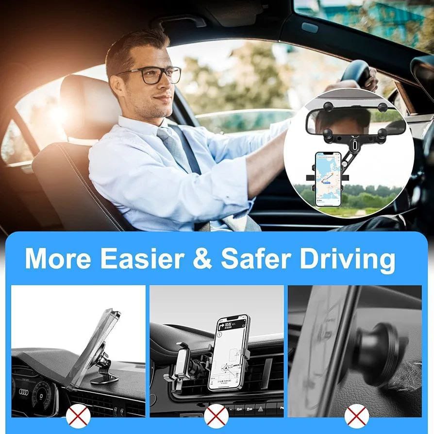 Rear View Mirror Car Phone Mount