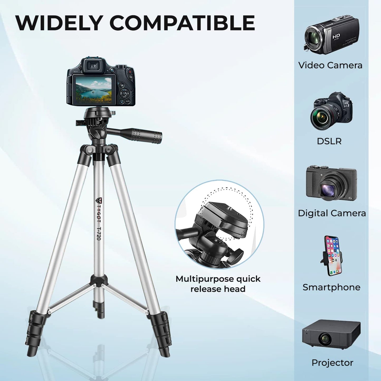 Tygot 3366 Aluminum Tripod 55-Inch