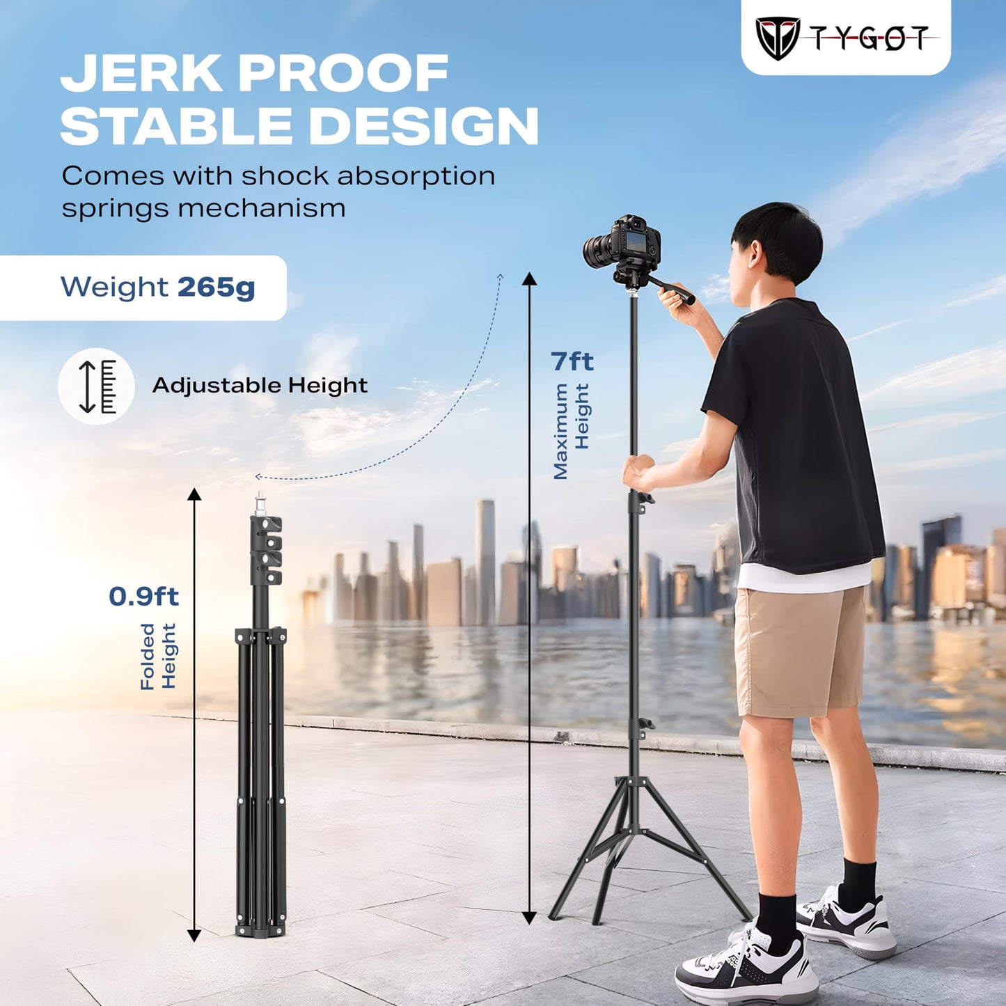 Tygot 3366 Aluminum Tripod 55-Inch