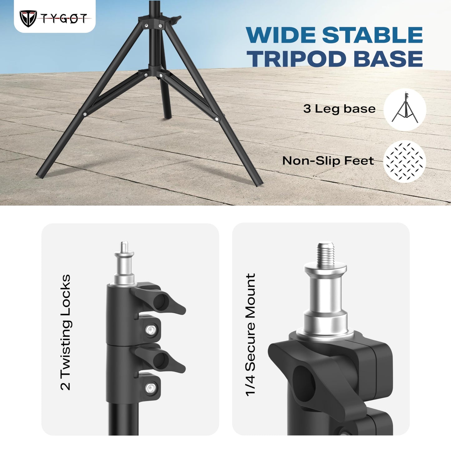 Tygot 3366 Aluminum Tripod 55-Inch