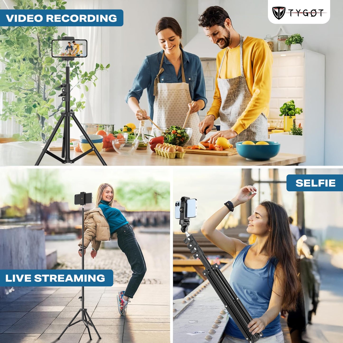 Tygot 3366 Aluminum Tripod 55-Inch