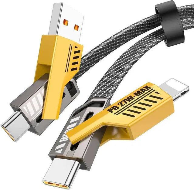 65W 4-in-1 USB-A Transformer Data Cable