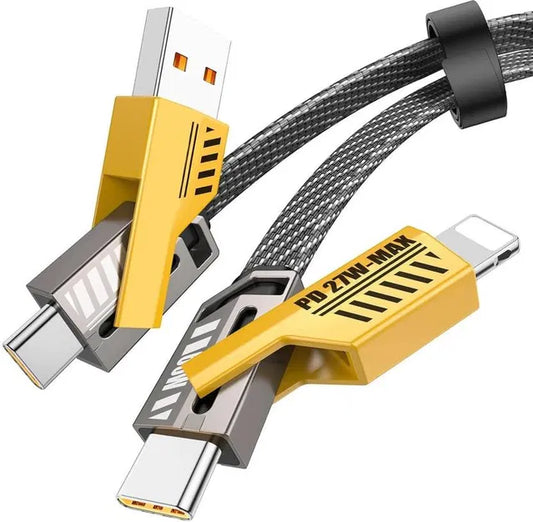 65W 4-in-1 USB-A Transformer Data Cable
